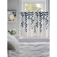thumbnail image 4 of Kitchen Curtains 45 Inches length, Navy Blue Ombre Botanical Window Treatment Curtain Drapes, Watercolor Pastoral Leaf Rustic Lightweight Window Panels for Living Room Bedroom, 52"x45", 2 Panels, 4 of 7
