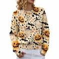 thumbnail image 6 of YEJIMAN Womens Sweaters Halloween For Women Season Sweatshirt Graphic Print Long Sleeve Knit Pullover Tops Halloween Sweater, 6 of 9
