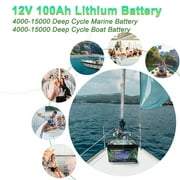 12V 100Ah LiFePO4 Lithium Battery Group 31, DJLBERMPW 12.8V Deep Cycle Battery 100A Smart BMS for RV, Marine, Trolling Motor, Solar System
