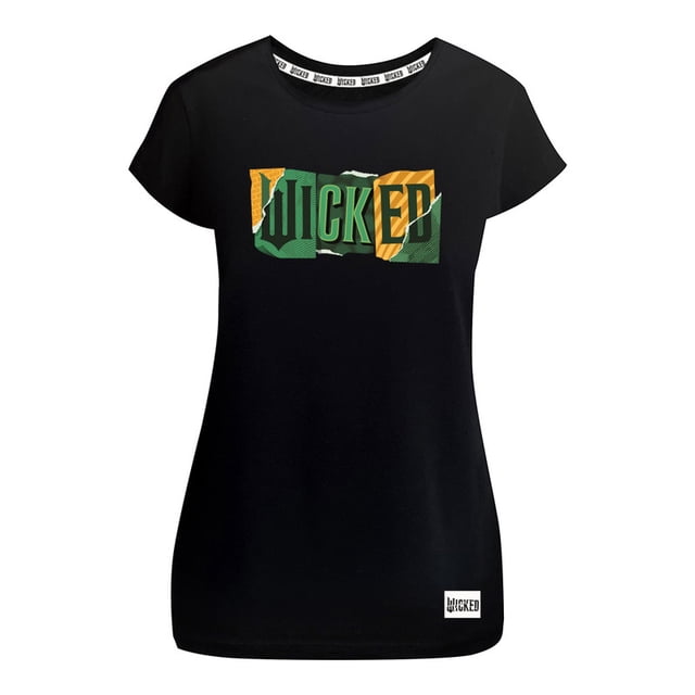 Playera Wicked para Dama, con Estampado de la Frase Wicked Negro Talla G