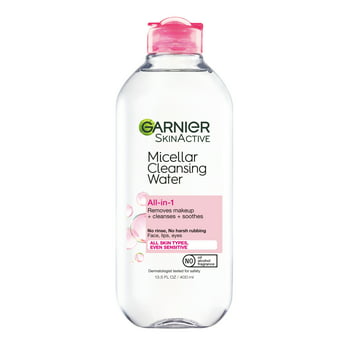 Garnier SkinActive Micellar Cleansing Water, Cleanse & Remove Makeup, All Skin Types, 13.5 fl oz