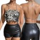 thumbnail image 2 of Sexy Layered Sparkly Sequins Chain Halter Backless Crop Top Camisole Nightclub Party Body Jewelry Accessories for Women, 2 of 4