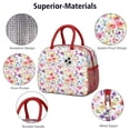 thumbnail image 4 of Lunch Bag Lunch Box for Women Reusable Insulated Lunch Cooler Bags,Large Capacity for Work Travel Picnic,Water-Resistant Pioneer Colorful Floral Lunch Tote Bag Gifts for Woman Mom Red, 4 of 6
