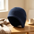 thumbnail image 4 of Fuzz Ear Flap Beanie Hat for Men Thermal Windproof Winter Skull Cap with Ear Covers Navy Free Size, 4 of 6