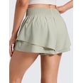 thumbnail image 2 of CRZ YOGA Drapey Double Ruffles Athletic Shorts for Women 2.5" High Waisted Flowy Workout Running Tiered Skorts, 2 of 4