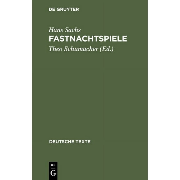 Deutsche Texte Fastnachtspiele, Book 6, (Hardcover)