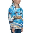 thumbnail image 3 of Easygdp Greek Island Windmills Painting Boys Hoodie Kids Sweatshirt Youth Pullover With Hood-Large, 3 of 6