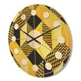 thumbnail image 3 of Designart 'Hexagon Retro Pattern II' Mid-Century Modern Wood Wall Clock, 3 of 5