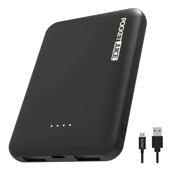 Pocket Juice Slim Pro 5000 mAh Portable Power Bank with Dual Charging USB Ports
