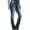 Blue, variant on Women's Mid-Rise Bootcut Jeans - Split Hem Fashion Stretch Denim Pants With Pockets, Blue Size L