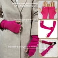 thumbnail image 2 of Women's Arm Warmers Winter Hand Warmers Gloves Fingerless Gloves Knit Mitten Gloves Arm Sleeves with Thumb Hole (Wine Long), 2 of 8