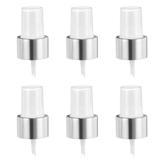 6 Pcs Silver White Spray Top, 24/410 Fine Mist Sprayer Reusable Replacement Spray Bottle Pump Plastic Top