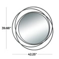 thumbnail image 4 of DecMode Gray Modern Metal Wall Mirror with Overlapping Rings Frame, 42"W x 40"H, 4 of 13