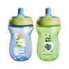 Tommee Tippee Sportee Water Bottle for Toddlers, Spill-Proof, 10oz, 12m+, 2 Count, Blue and Green