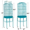 thumbnail image 3 of Alden Design 64''H Parrot Cage Open Top Metal Bird Cage Large Rolling, Teal Blue, 3 of 8