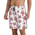 thumbnail image 2 of Adobk Purple Mushroom Print Men's Swim Trunks Hawaiian Bathing Suit Swimsuits Beach Shorts with Pockets-Medium, 2 of 6