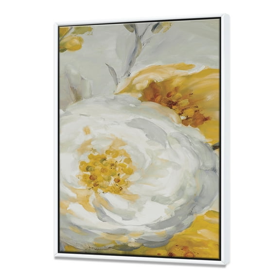 Designart ' Sunshine Yellow Flower I ' Floral Framed Canvas