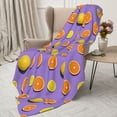 thumbnail image 3 of Gaeub Yellow Lemon And Orange Print Flannel Throw Blanket, Home Fleece Throw Blanket for Couch or Bed,Decorative Blankets,Lightweight Fuzzy Flannel Blanket-50"x40", 3 of 6