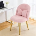 thumbnail image 4 of Ktaxon Vanity Makeup Chair Comfy Accent Chair Small Office Chair for Living Dining Room Bedroom Home Office Teddy fleece Pink, 4 of 10