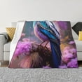 thumbnail image 1 of Fotbe Beautiful Flower Blue Bird Manta de Franela con Estampado, Manta Ultrasuave para Cama, Sofá, Auto, Hipoalergénica y Antibolitas-80"x60", 1 of 6