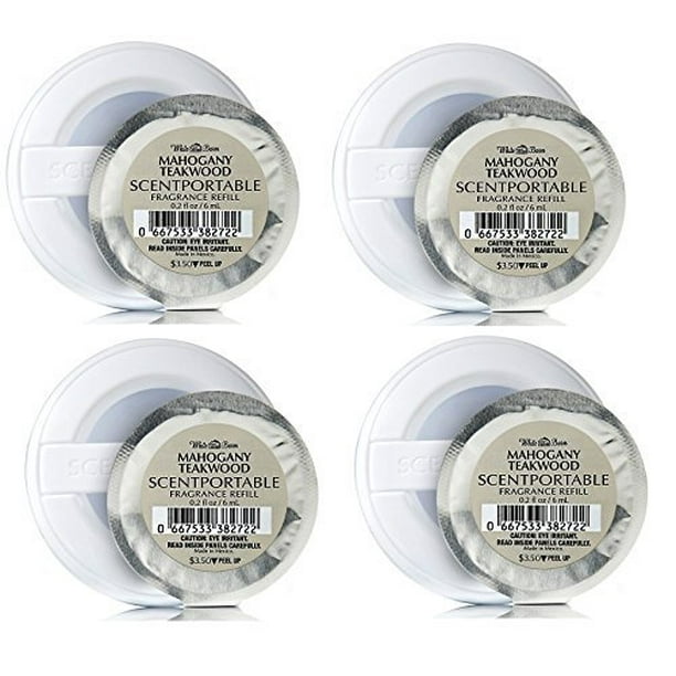 Discos de recarga Bath & Body Works, con aroma a madera de teca y caoba, portátiles