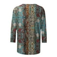 thumbnail image 5 of Neewe Womens 3/4 Long Sleeve Tops Casual Shirts for Women Summer Flower Printed T Shirt Crewneck Tee, 5 of 5