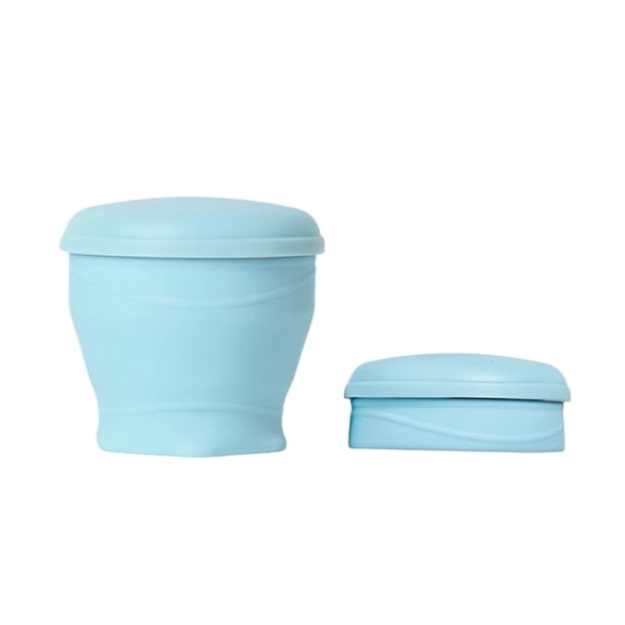 Portable Collapsible Silicone Travel Cup With Lid & Lanyard, Compact Foldable Outdoor Water Mug, Leakproof Reusable Drinking Cup For Camping Hiking Gym Travel Daily On-The-Go Use, Blue