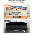 thumbnail image 6 of Kyspho 55″ x 30″ Standing Desk with Drawers, Electric Height Adjustable Sit Stand Desk with Storage Shelf, 4 Memory Preset Computer Desk with Cable Management Tray for Home Office, Oak, 6 of 7