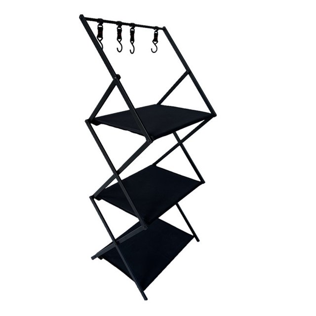 Camping 3 Tier Aluminum Alloy Multifunctional Storage Rack Oxford Cloth Panel Picnic Rack