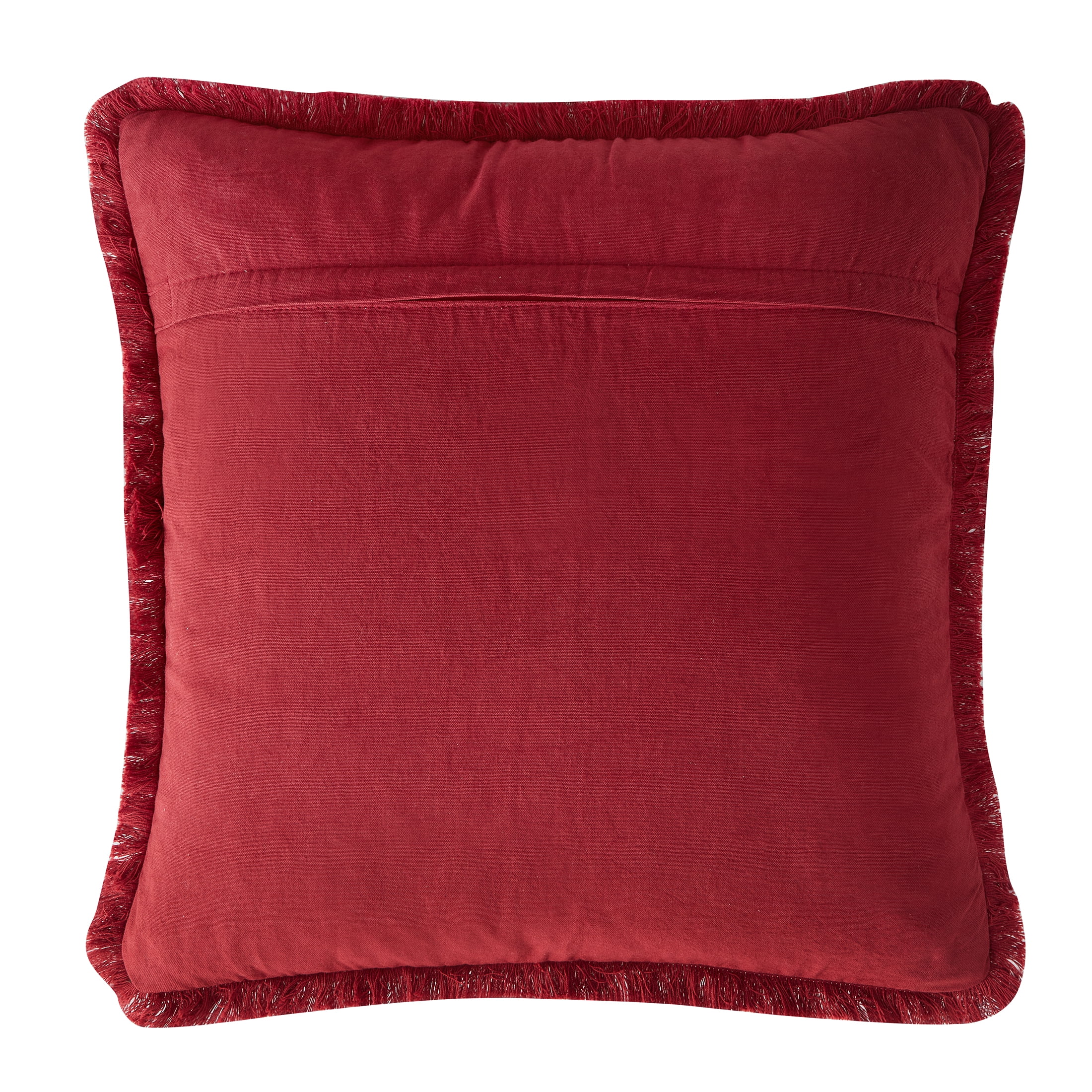 Burgundy throw pillows with cheap fringe