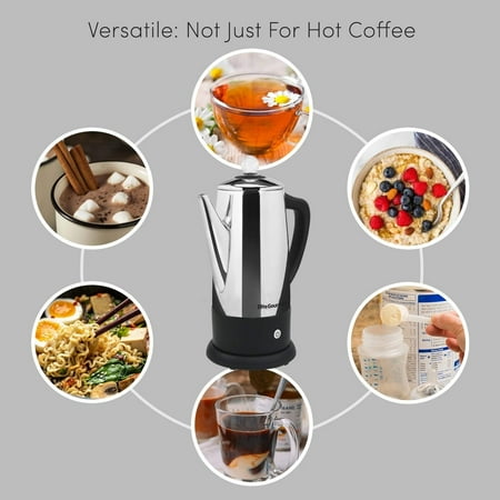 Elite Gourmet 12-Cups Stainless Steel Coffee Percolator with Base-