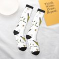 thumbnail image 5 of Knee High Socks for Women Men Athletic - Champagne Print Thigh-High Black Sole Comfort Breathable Long Socks for Casual Travel Running, 5 of 7