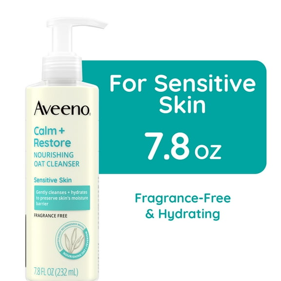 Aveeno Calm Restore Gentle Nourishing Oat Face Cleanser, 7.8 fl. oz