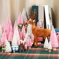 thumbnail image 2 of Ayieyill 30Pcs Mini Christmas Trees Artificial Bottle Brush Trees with Wooden Base Christmas Decorations, 2 of 9