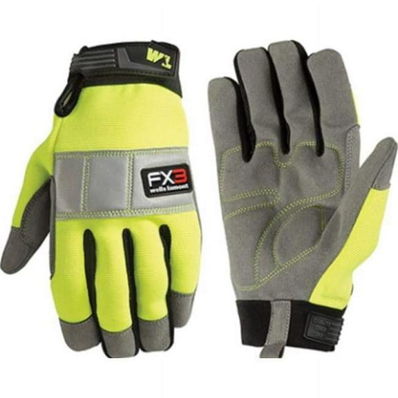 Wells Lamont 7860L High Visibility Dexterity Work Gloves for Mens, Yellow & Black - Large