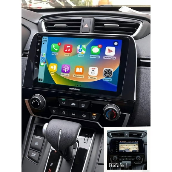 HUOEPU 9 Inch Android 15 Car Stereo for Honda CRV 2017-2021, Touchscreen Screen Fit for Carplay & Android Auto Support GPS FM Navi BT SWC, 2 64G
