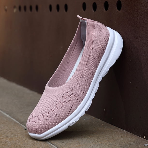 Mujeres zapatillas de mocasines de mocasína zapatos de moda redonda de mocasines planos y transpirables zapatos para caminar para caminar en casa