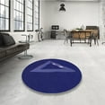 thumbnail image 3 of Ahgly Company Indoor Round Patterned DarkBlue Area Rugs, 3' Round, 3 of 6