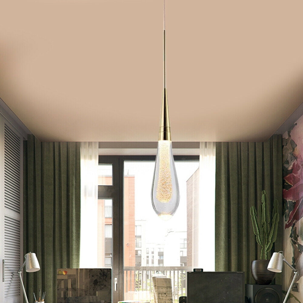 Modern Chandelier Crystal Glass LED Ceiling Light Fixture Pendant Hanging Lamp 