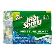 Irish Spring Moisture Blast Deodorant Bar Soap with Hydrobeads, 2 x 3.75 oz