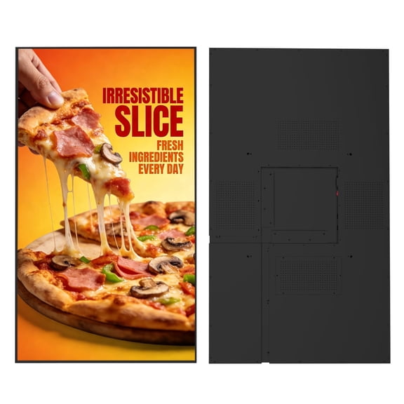 360SPB 32" Digital Signage, 700nits High Brightness Advertising Display, Slim Fit Frameless Wall Mount Digital Signage, CMS Remote Publish, 24/7 Working, Smart Split-Screen, HDMI/USB/WiFi/Android OS