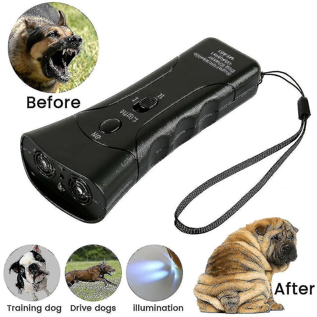 Pet Gentle Trainer Ultrasónico para Perros, Petty Pals De Mano De Doble Canal Pet Gentle con Linterna Led, Dispositivo Petgentle para Seguridad, Al Aire Libre, Caminar