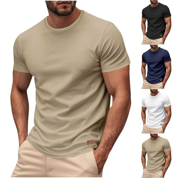 Fanxing Mens Workout Shirts Crew Neck Short Sleeve Tee Shirts Army Green,XXL