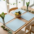 thumbnail image 5 of Aqua Blue Green Placemats for Dinning Table Set of 4, Checkered Plaid Gingham Lattice Trellis Burlap Kitchen Place Mats Waterproof Cloth Table Mats, Indoor Outdoor Placemats Easy Clean Dinner Decor, 5 of 8