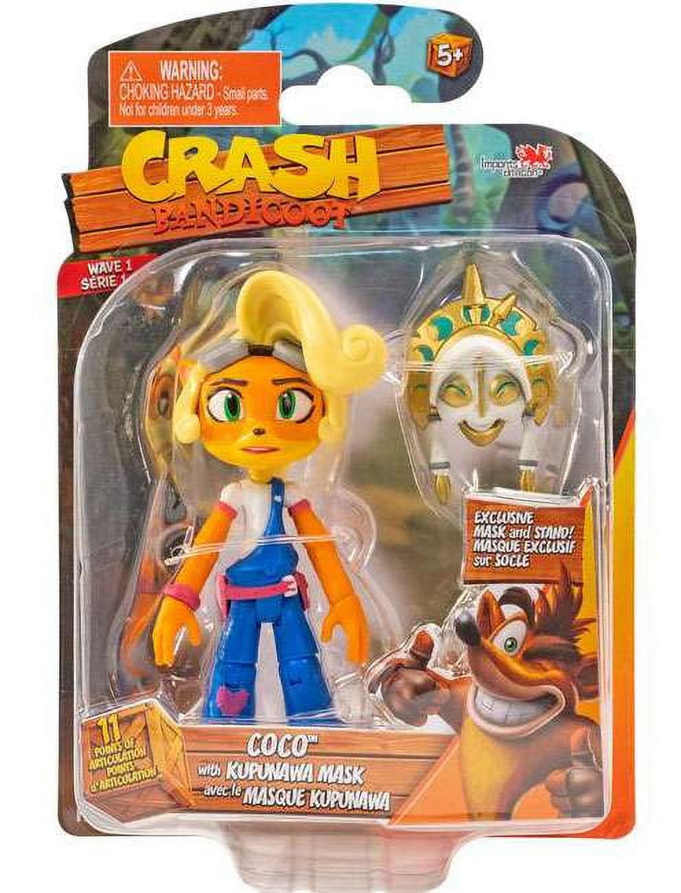 BANDAI Crash Bandicoot Figurines d'action avec Masque | Jouet de 11 cm avec Masque et