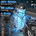 thumbnail image 3 of AOVOPRO AHT14 Electric Bike 500W 48V, 14' Mini Ebike for City Commuter, Electric Bicycle for Adult with Two Seats UL2849, 3 of 10