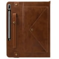 thumbnail image 3 of Allytechgroup Portfolio Carrying Bag Case for Samsung Galaxy Tab S10 FE+ 13.1" 2025, Document Notes Pocket Stand Shoulder Strap Protective Case Cover for Galaxy Tab S10 FE+ Plus SM-X620, Brown, 3 of 5