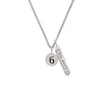 thumbnail image 2 of Delight Jewelry Silvertone Disc 1/2'' Number - 6 - Silvertone Balance Bar Charm Necklace, 23", 2 of 4