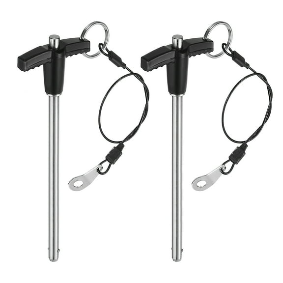 Uxcell 2Pack T Handle Lock Pins, 6mm x 90mm Usage Length Stainless Steel Push-Button Quick Release Pin
