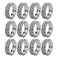 thumbnail image 1 of Anillo Nupcial Elástico Diamante 2 Filas de La Boda de Las Mujeres Claro Sunnimix, 1 of 8